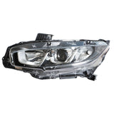 Projector Headlight For 2016-2018 Honda Civic Halogen Headlamp Chrome Driver LH