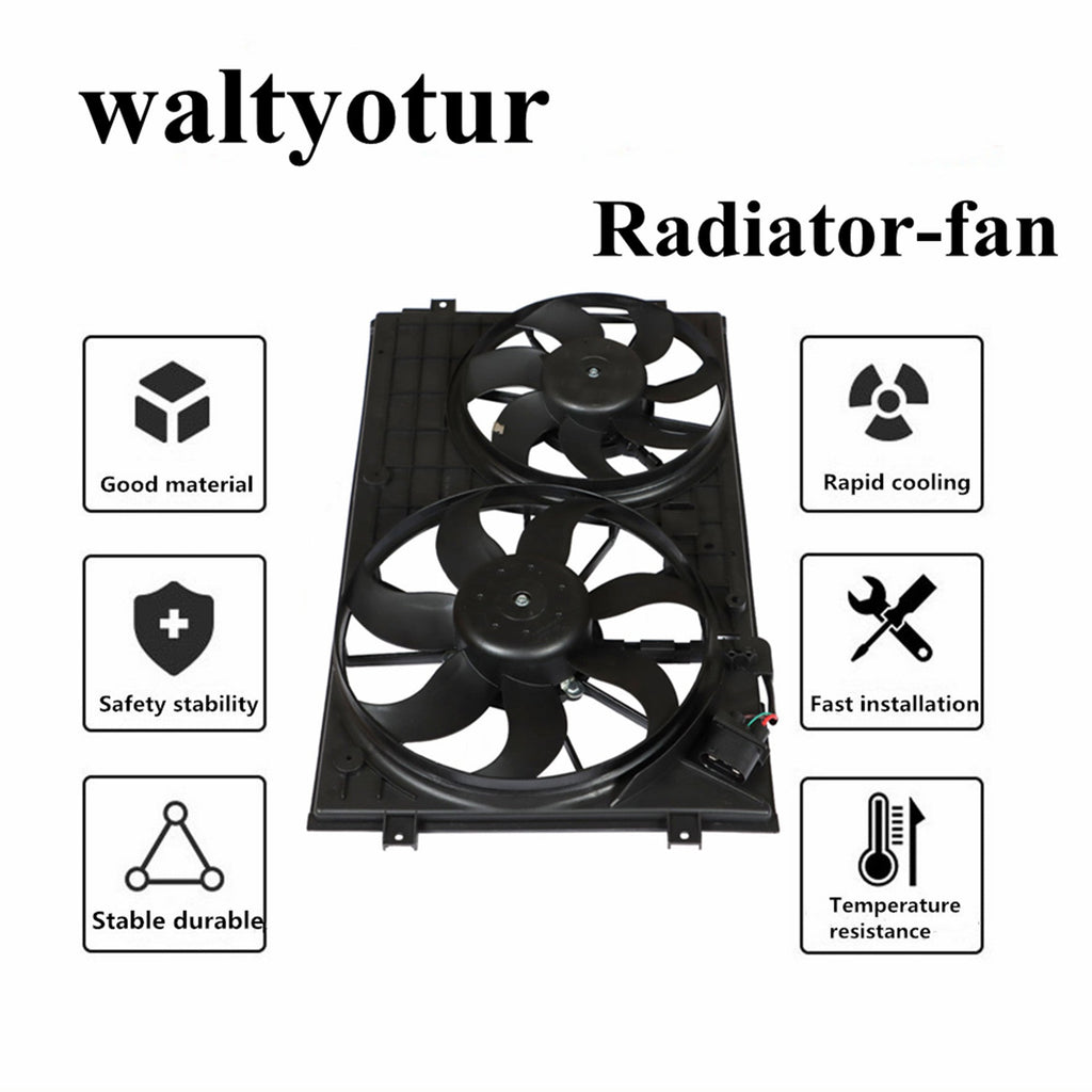 Radiator Cooling Dual Fan For VW Beetle Golf Jetta Rabbit VW3120100 Lab Work Auto