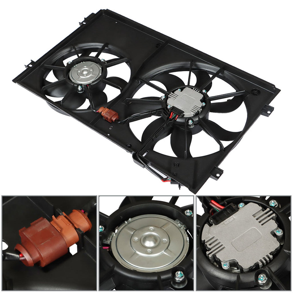 Radiator Cooling Dual Fan For VW Beetle Golf Jetta Rabbit VW3120100 Lab Work Auto