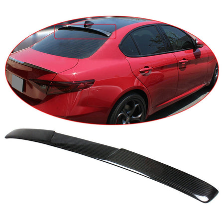 Rear Roof Spoiler Lid For Alfa Romeo Giulia 2017 2018-2021 Carbon Fiber Black Lab Work Auto