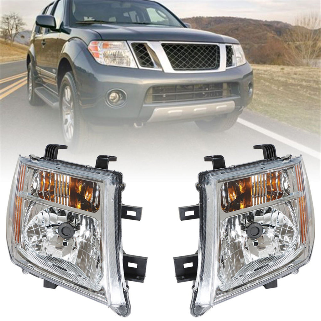 Replacement Headlight Pair For Nissan Pathfinder/Frontier 2005-07/08 Clear Lens Lab Work Auto