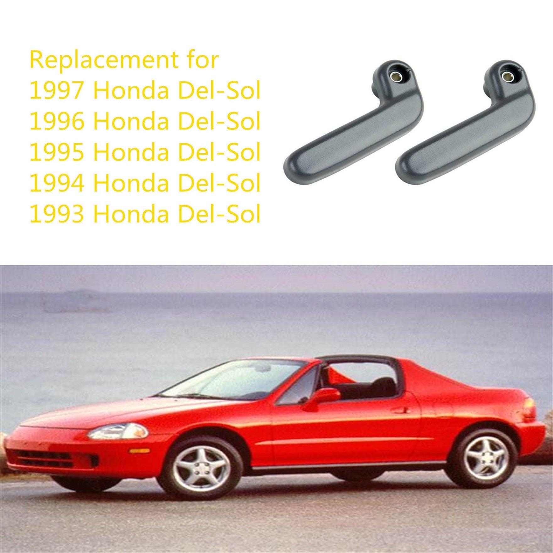 Right & Left Targa Top Lock Handle Set Fit For 1993-1997 Honda Civic Del Sol Lab Work Auto