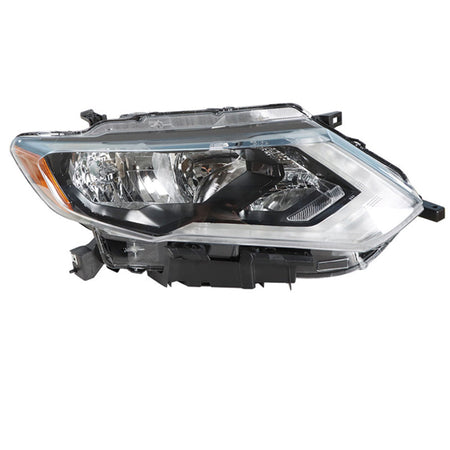 Right Side Headlamp For 2017-2019 Nissan Rogue Halogen Headlight Chrome Housing Lab Work Auto