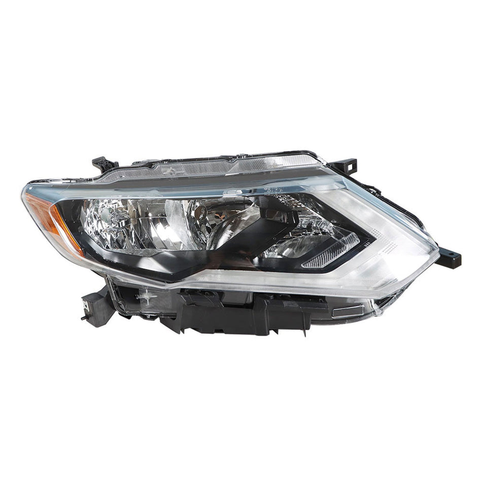 Right Side Headlamp For 2017-2019 Nissan Rogue Halogen Headlight Chrome Housing Lab Work Auto