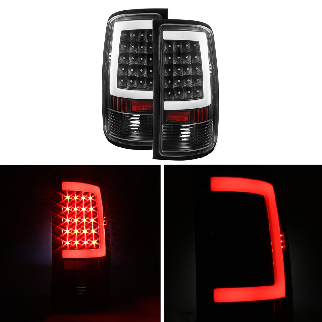 Tail Lights Lamps For 2007-2013 GMC Sierra 1500 07-14 2500HD 3500HD Black LED Lab Work Auto