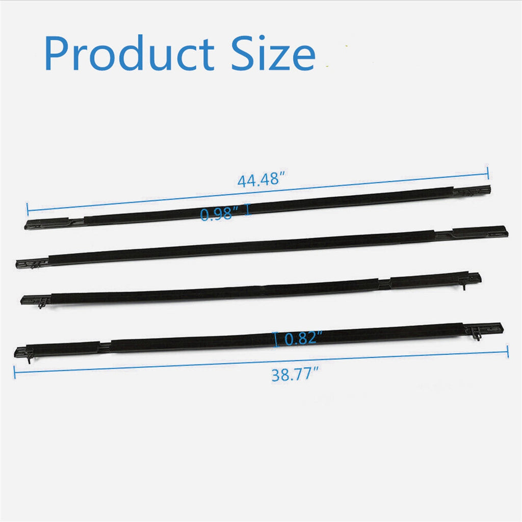 Window Weatherstrip Beltline Rubber Outside For CIVIC Sedan 2006-2011 Black 4PCS Lab Work Auto