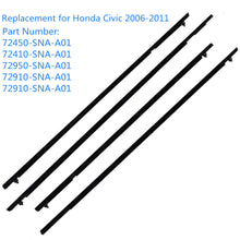 Load image into Gallery viewer, Window Weatherstrip Beltline Rubber Outside For CIVIC Sedan 2006-2011 Black 4PCS Lab Work Auto