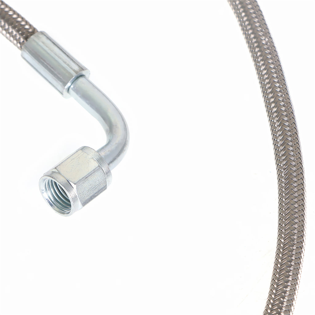 labwork Turbo Oil Feed Line 48 Length Hose Steel Braided -4-4AN 90 Degree x Straight PTFE Line