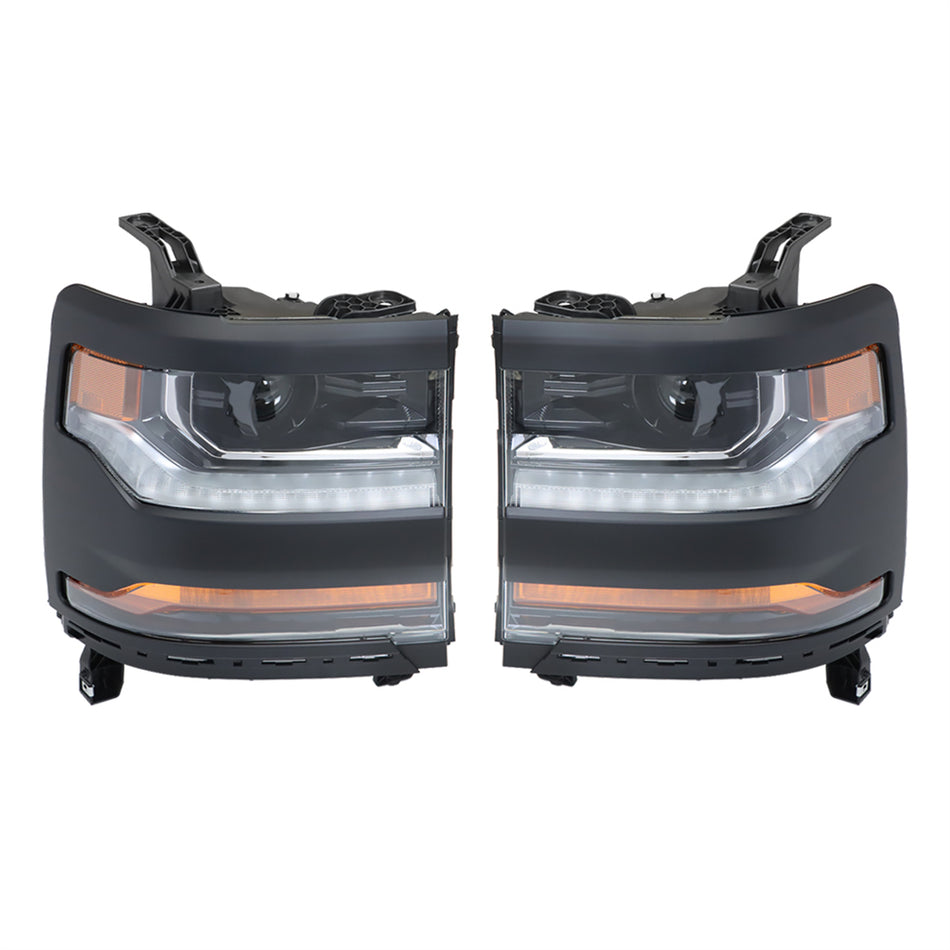 Labwork Model Headlights LED L&R Side Replacement for 2016-2018 Chevy Silverado 1500 / 2019 Silverado 1500 LD