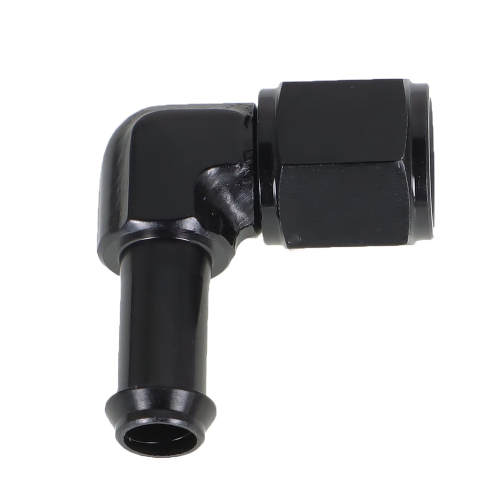 labwork 3/8 Inch 90 Degree Female Hose Barb Fuel Fittings 6AN Hose Adapter Black Anodized