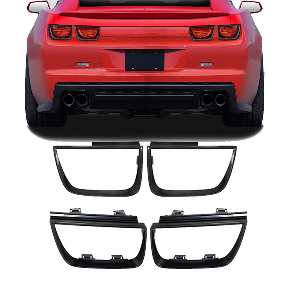 labwork 4 PCS Tail Light Bezel Covers Replacement for 2010-2013 Chevy Camaro LT LS SS Glossy Black 92199773 92199774