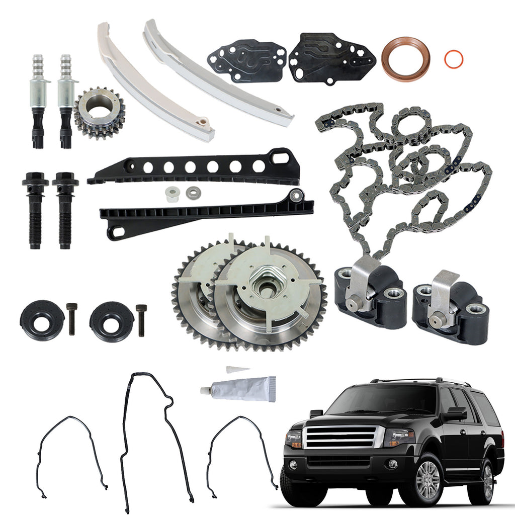 Timing Chain Kit Cam Phaser Cover Seal Replacement for Expedition F150 F250 F350 Mark LT Navigator 5.4L 3V