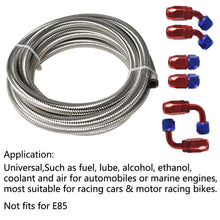 Load image into Gallery viewer, labwork 10 Ft 8AN Universal Braided Oil Fuel Line Hose CPE Oil Gas Double Stainless Steel Braided Hose W/ 10PCS AN6 Hose End Fitting Adapter Kit Red and Blue Lab Work Auto