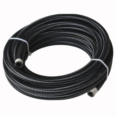 labwork 20FT Nylon Braided Fuel Hose Line & 4AN Swivel Hose End Fitting Kit Black Lab Work Auto