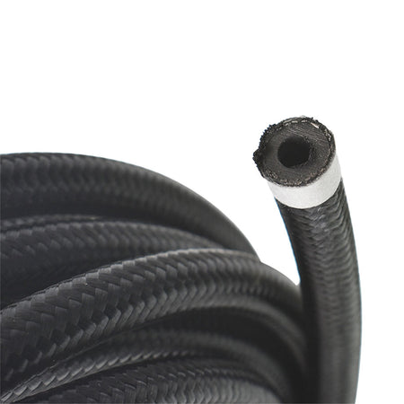 labwork 20FT Nylon Braided Fuel Hose Line & 4AN Swivel Hose End Fitting Kit Black Lab Work Auto