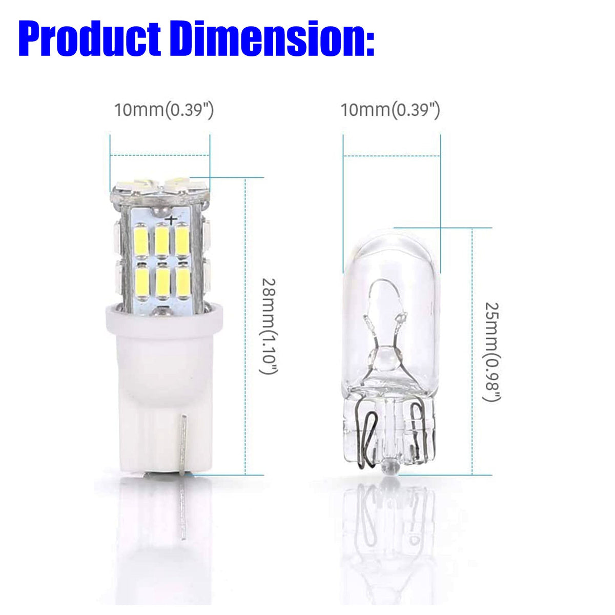 labwork 20x Super White T10/RV Trailer 30-SMD LED Backup Reverse Lights Bulbs Lab Work Auto