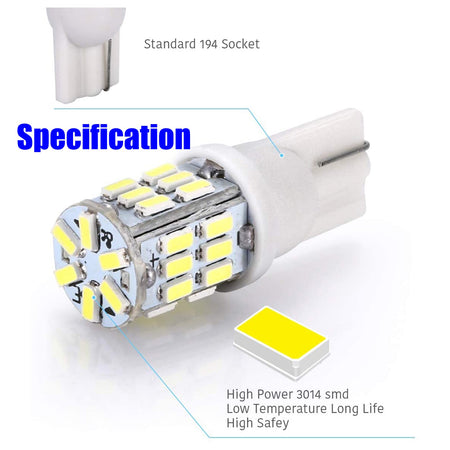 labwork 20x Super White T10/RV Trailer 30-SMD LED Backup Reverse Lights Bulbs Lab Work Auto