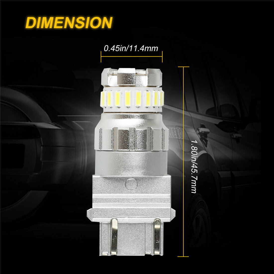 labwork 3157 2 PCS LED Reverse Brake Turn Signal Parking Light Bulb White 6500K 2400LM Lab Work Auto