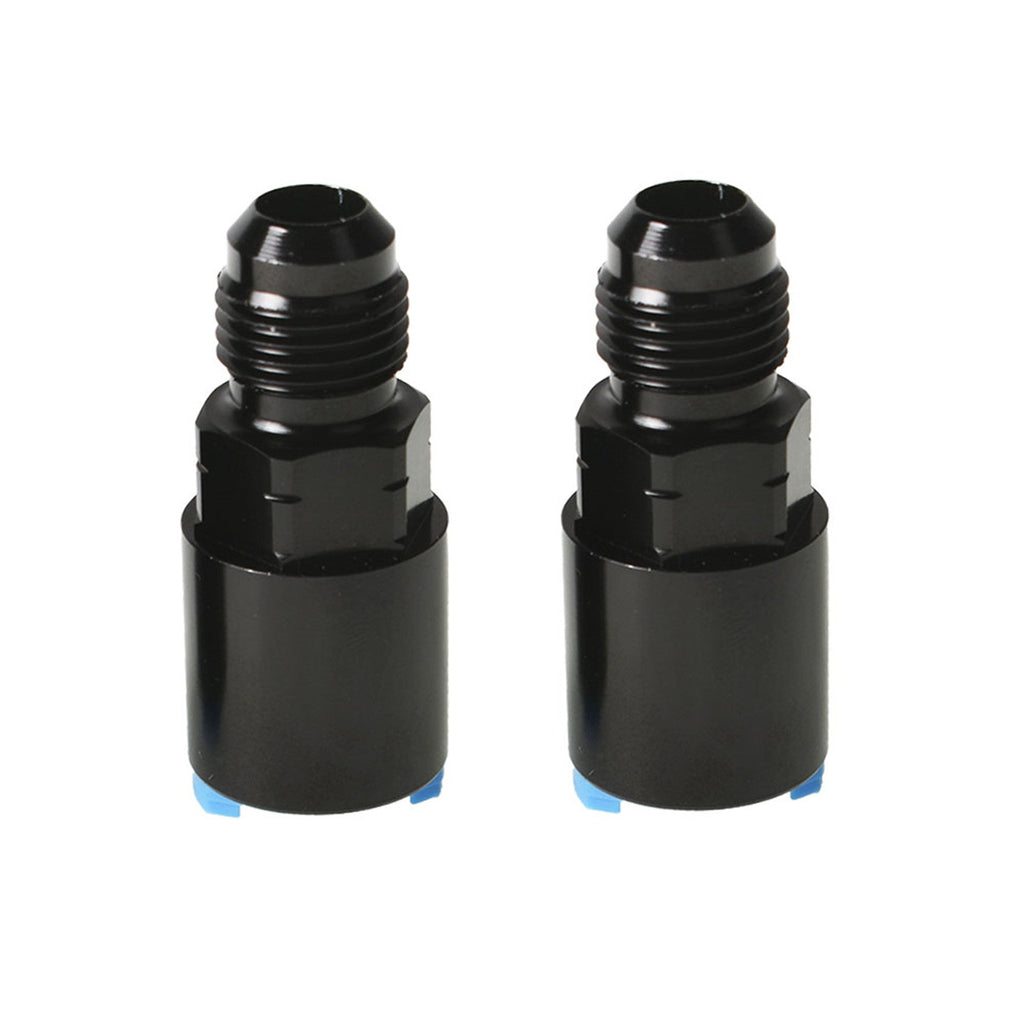 labwork AN6-6AN EFI Spring Lock Fuel Adapter Fitting to 3/8 Quick Connect with Thread Retainer Female Black 2pcs Lab Work Auto