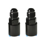 labwork AN6-6AN EFI Spring Lock Fuel Adapter Fitting to 3/8 Quick Connect with Thread Retainer Female Black 2pcs