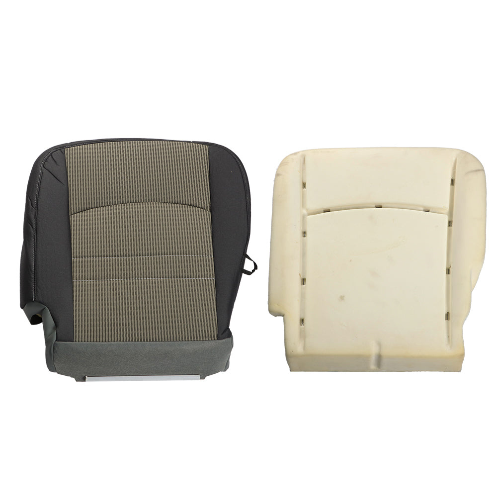 labwork Bottom Cloth Seat Cover+Seat Cushion Foam Pad For 09-12 Dodge Ram 1500 Lab Work Auto