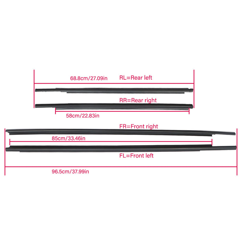 labwork Car Window Moulding Trim Seal Belt Weatherstrip Window Seal Replacement for Toyota Yaris Sedan 2007-2016 68160-52150 68210-52150 68230-52130 68180-52130 Lab Work Auto