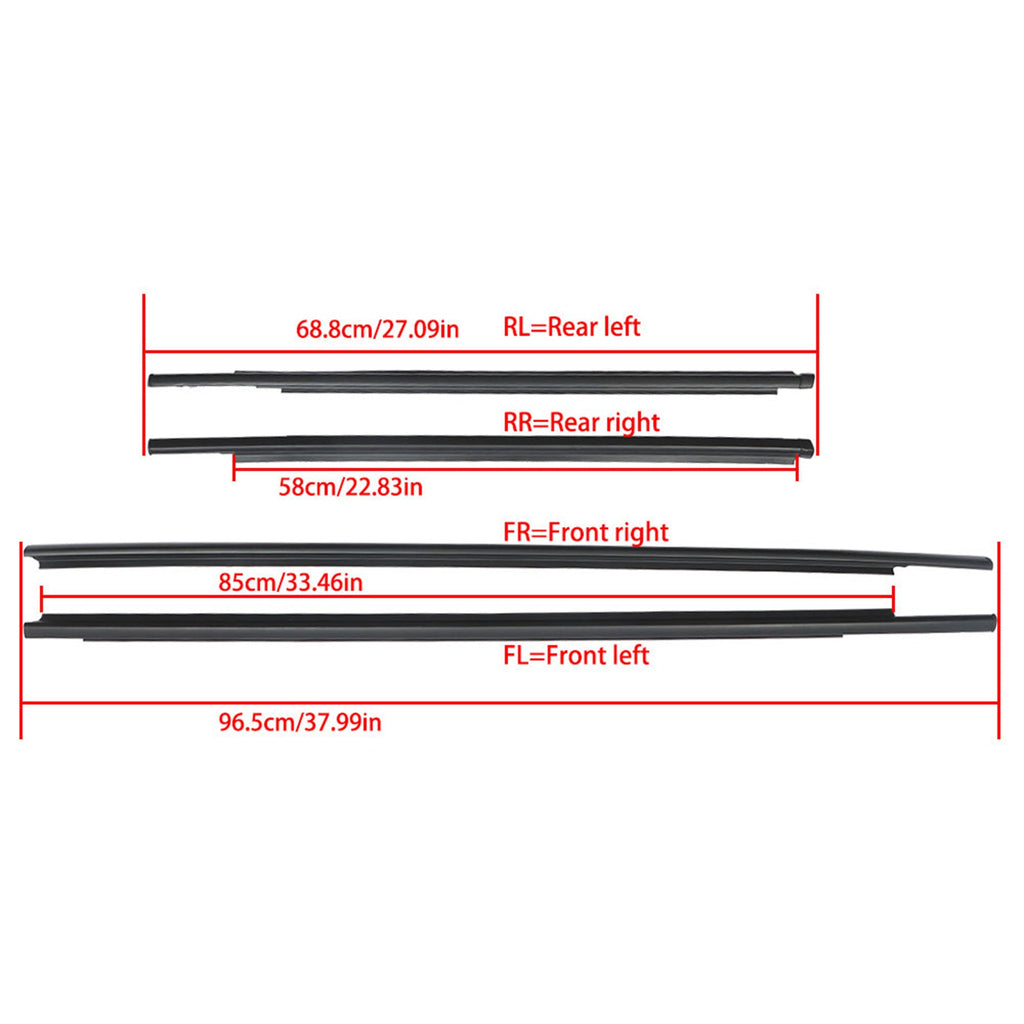 labwork Car Window Moulding Trim Seal Belt Weatherstrip Window Seal Replacement for Toyota Yaris Sedan 2007-2016 68160-52150 68210-52150 68230-52130 68180-52130 Lab Work Auto