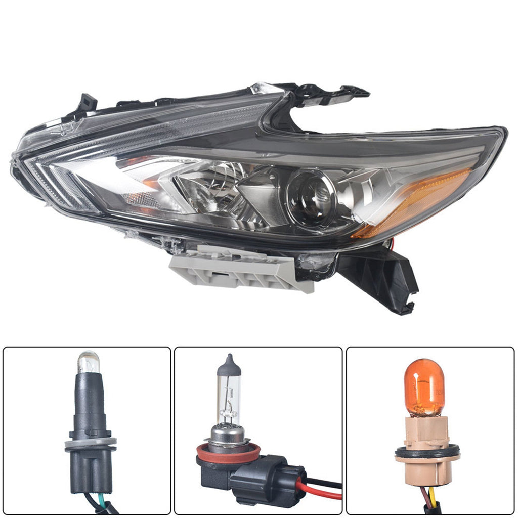 labwork Fit For 2016-2018 Nissan Altima Halogen Headlight Black Driver Left Side Lab Work Auto