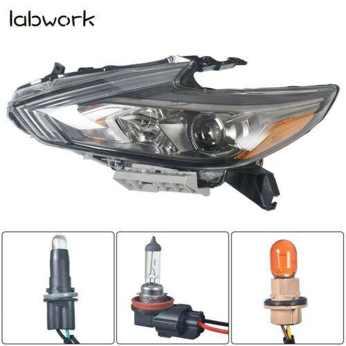 labwork Fit For 2016-2018 Nissan Altima Halogen Headlight Black Driver Left Side Lab Work Auto