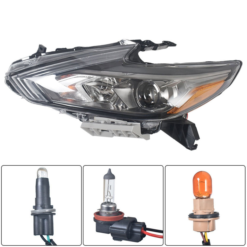 labwork Fit For 2016-2018 Nissan Altima Halogen Headlight Black Driver Left Side Lab Work Auto