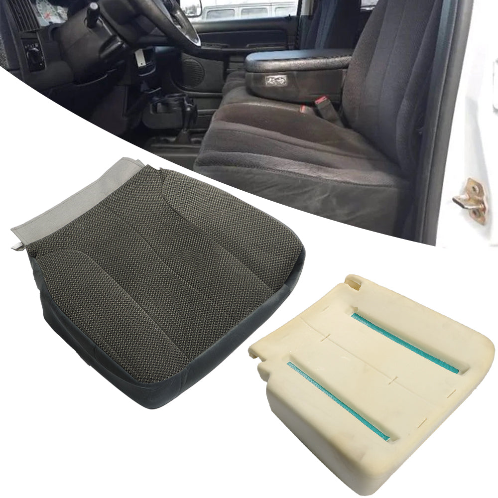 labwork Foam Cushion&Driver Side Bottom Seat Cover For 02-05 Dodge Ram 1500 2500 Lab Work Auto