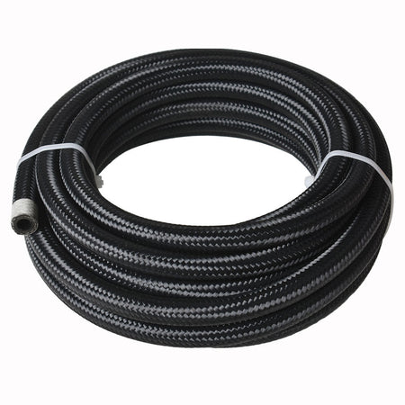 labwork Fuel Line Hose Kit, 6AN 20FT Nylon Stainless Steel Braided Fuel Line Oil/Gas/Fuel Hose End Fitting Hose with 10PCS Swivel Fuel Hose Fitting Adapter Kit-Black Lab Work Auto 