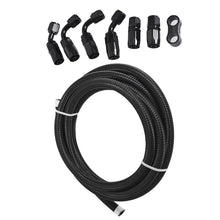 Load image into Gallery viewer, labwork Fuel Line Hose Kit, Nylon Stainless Steel Braided 3/8 Fuel Line 6AN 10FT Oil/Gas/Fuel Hose End Fitting Hose with 6 PCS Swivel Fuel Hose Fitting Adapter Hose Separator Clamp Kit Lab Work Auto 