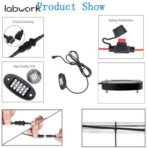 labwork RGB LED Bluetooth APP Rock Lights Kit ATV Underbody Neon Music Light - Lab Work Auto