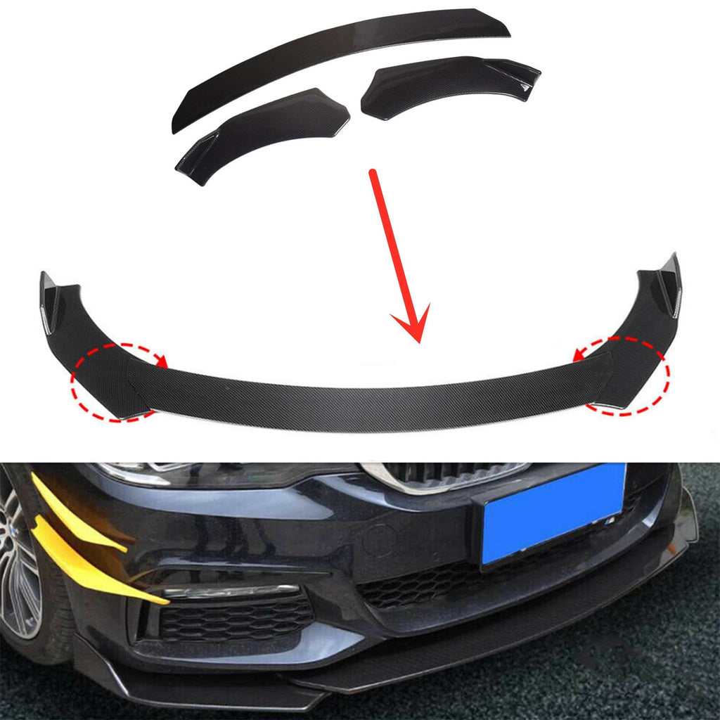 labwork Universal Car Front Bumper Lip Chin Spoiler Splitter Body Kit Carbon Fiber Style Lab Work Auto