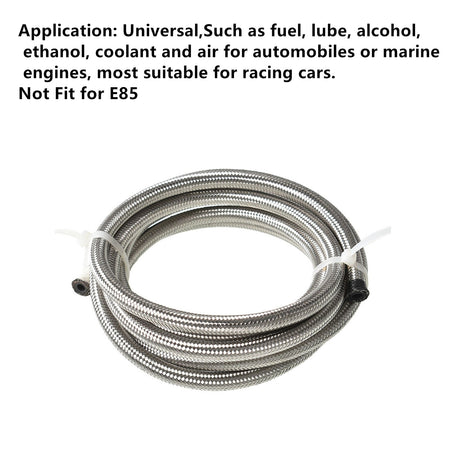 labwork Universal Oil Fuel Line Hose 10 Ft 4 AN double Stainless Steel Braided w/ 6 Pcs Swivel Fitting Hose Ends Adapter Kit, Blue & Red Lab Work Auto 